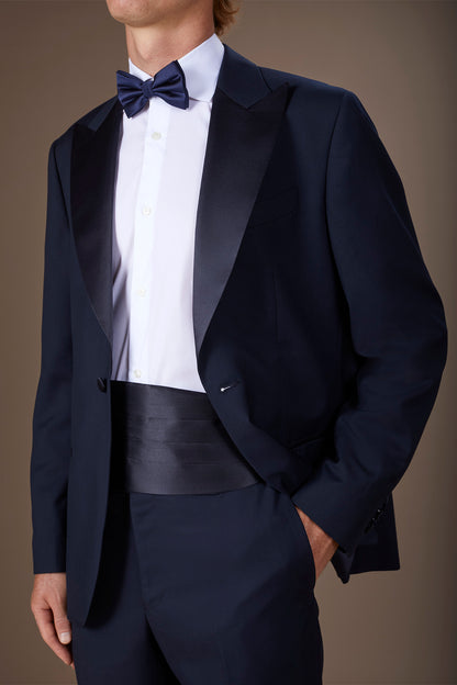 Men's single-breasted smoking jacket in serge twill fabric with regular fit
