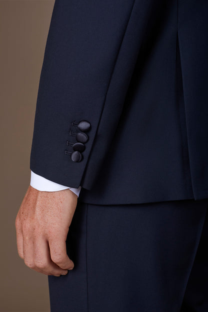 Men's single-breasted smoking jacket in serge twill fabric with regular fit