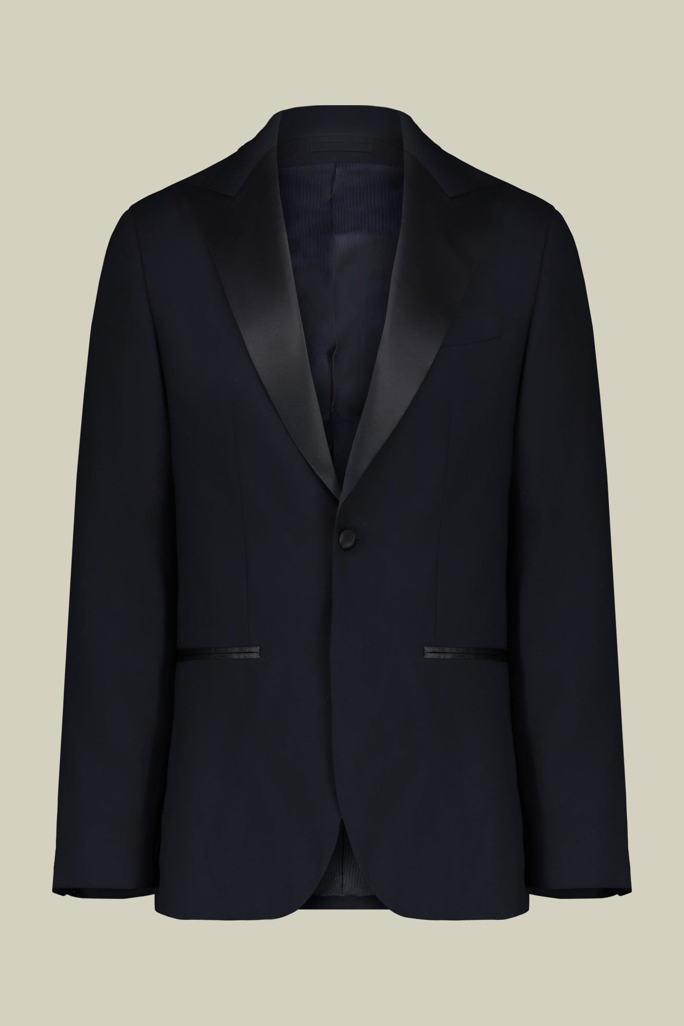 Men's single-breasted smoking jacket in serge twill fabric with regular fit