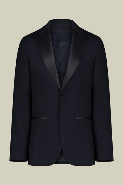 Men's single-breasted smoking jacket in serge twill fabric with regular fit