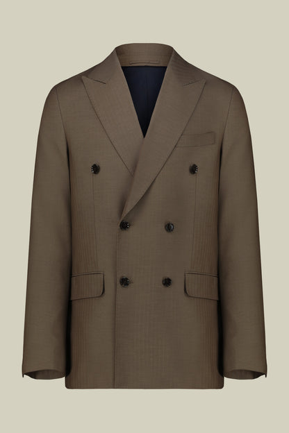 Double-breasted men's suit in Herringbone fabric