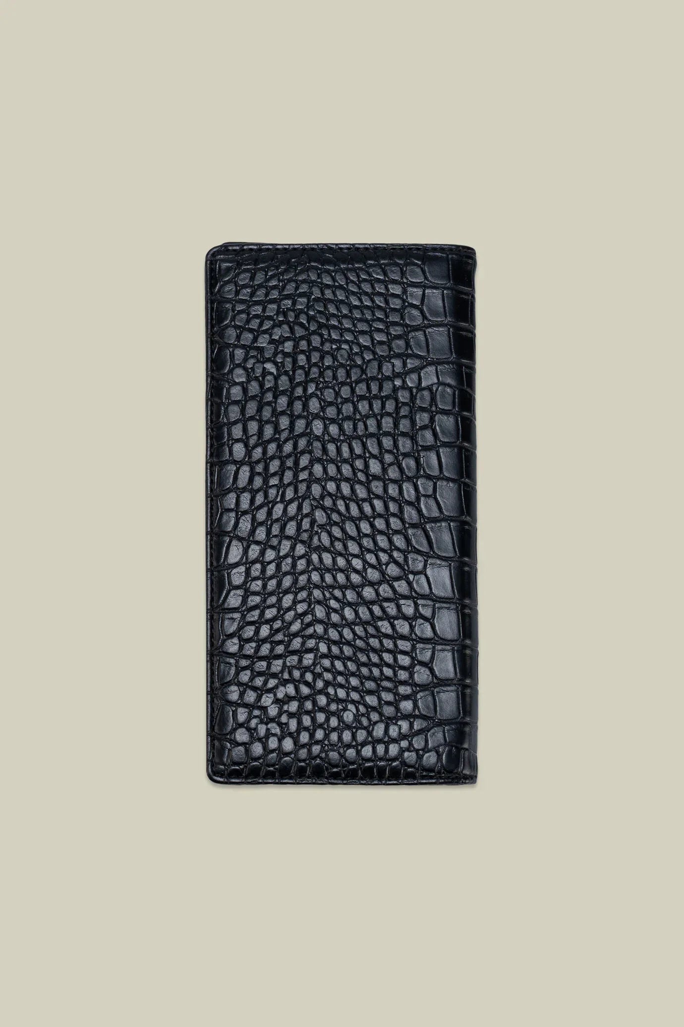 Men's clutch bag in matt crocodile-effect faux leather