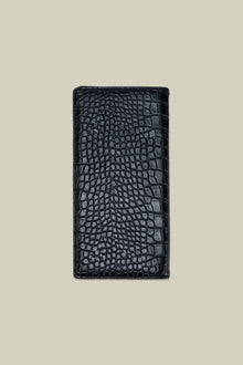 Men's clutch bag in matt crocodile-effect faux leather