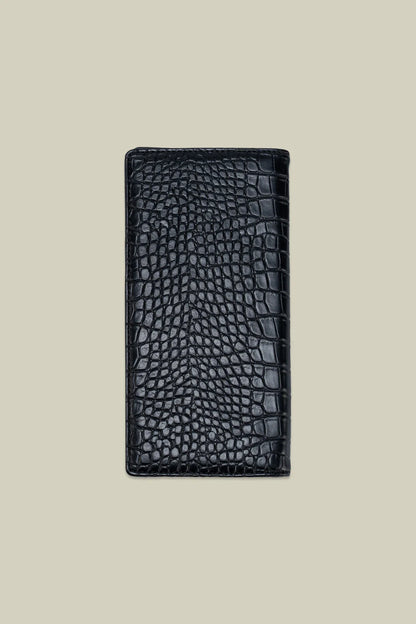 Men's clutch bag in matt crocodile-effect faux leather