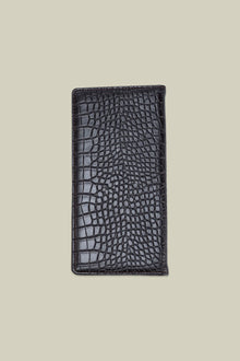 Men's clutch bag in matt crocodile-effect faux leather