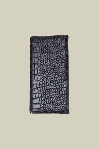 Men's clutch bag in matt crocodile-effect faux leather