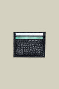Men's card holder in matt crocodile-effect faux leather