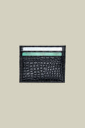 Men's card holder in matt crocodile-effect faux leather