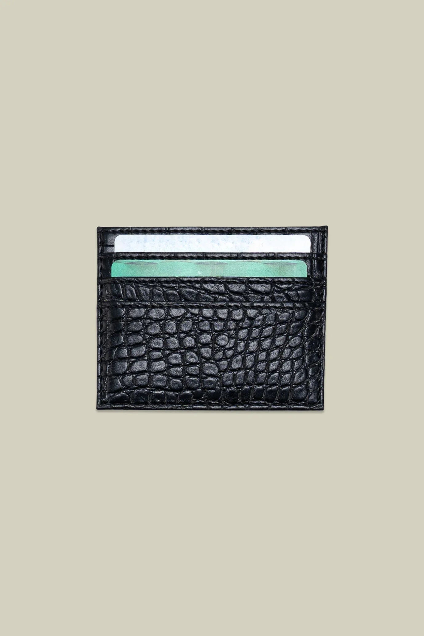 Men's card holder in matt crocodile-effect faux leather