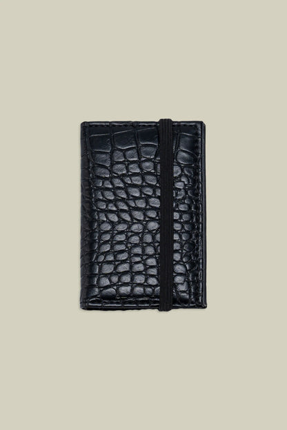 Men's mini wallet in matt crocodile-effect faux leather