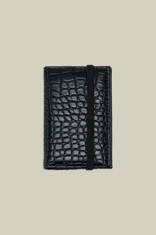 Men's mini wallet in matt crocodile-effect faux leather