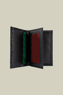 Men's mini wallet in matt crocodile-effect faux leather