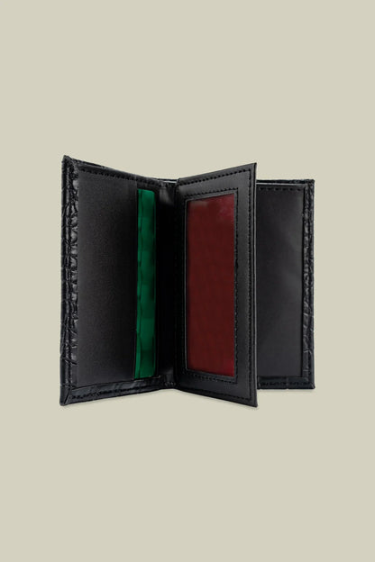 Men's mini wallet in matt crocodile-effect faux leather