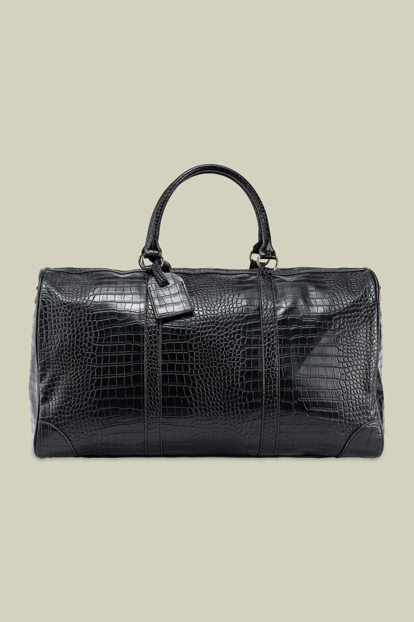 Men's travel bag in matt crocodile-effect faux leather
