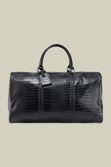 Men's travel bag in matt crocodile-effect faux leather