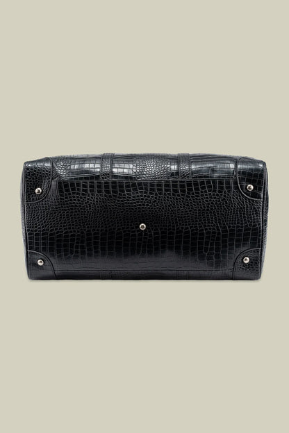 Men's travel bag in matt crocodile-effect faux leather