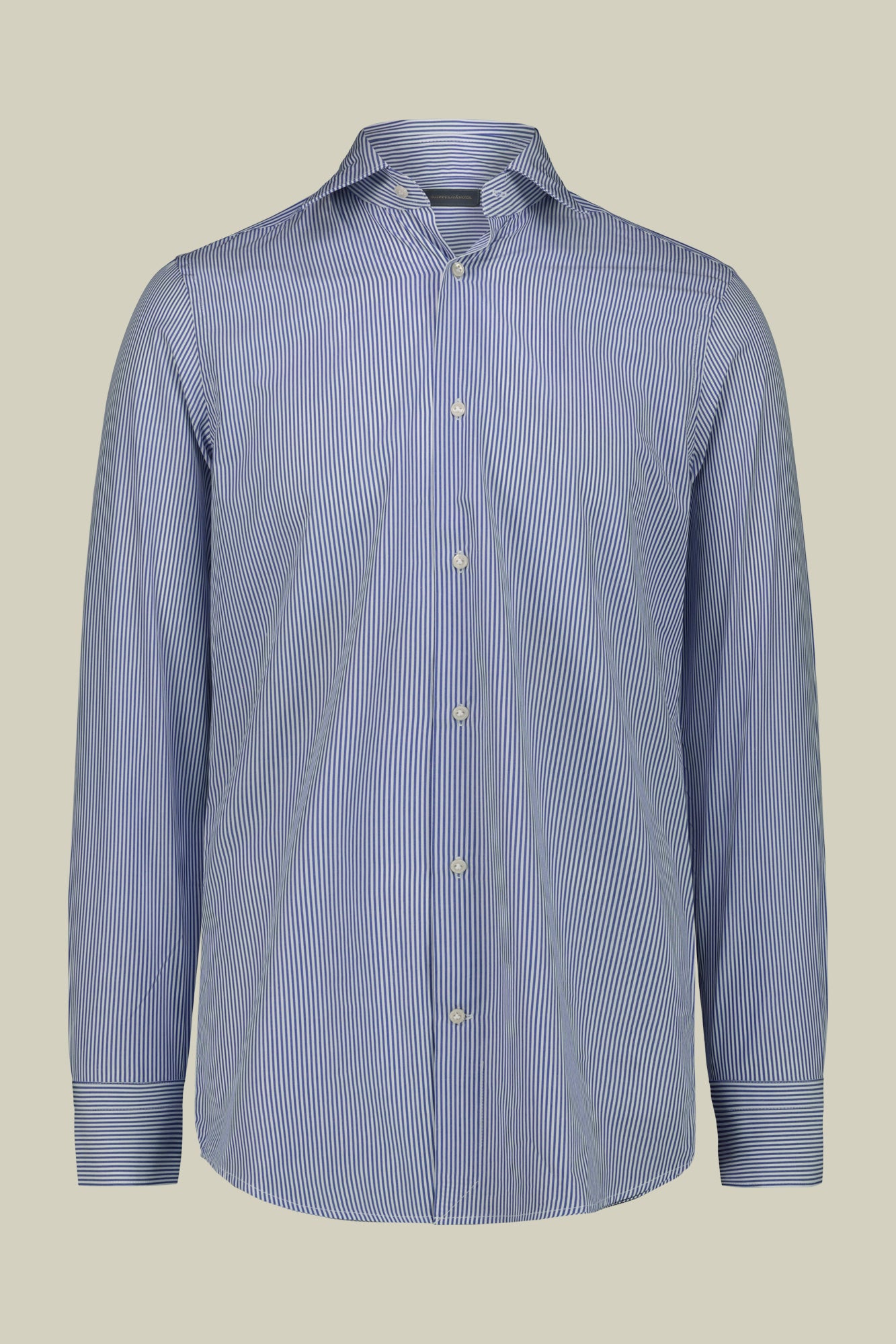 Men's shirt with classic collar in 100% striped cotton