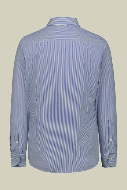 Men's shirt with classic collar in 100% striped cotton