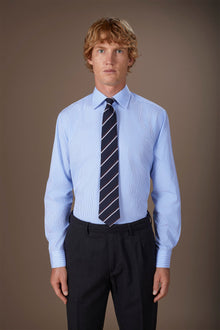 Men's shirt with classic collar in 100% striped cotton