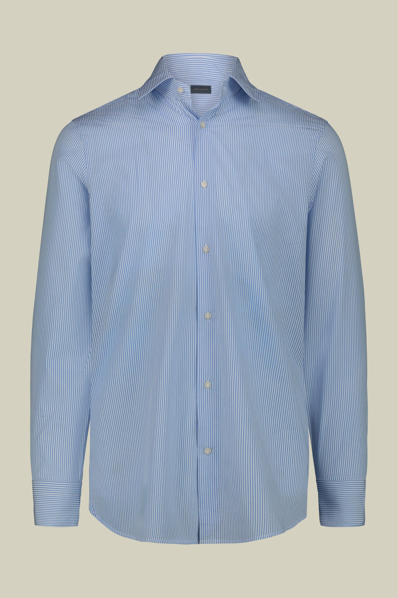 Men's shirt with classic collar in 100% striped cotton