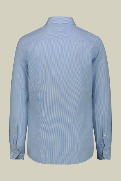 Men's shirt with classic collar in 100% striped cotton