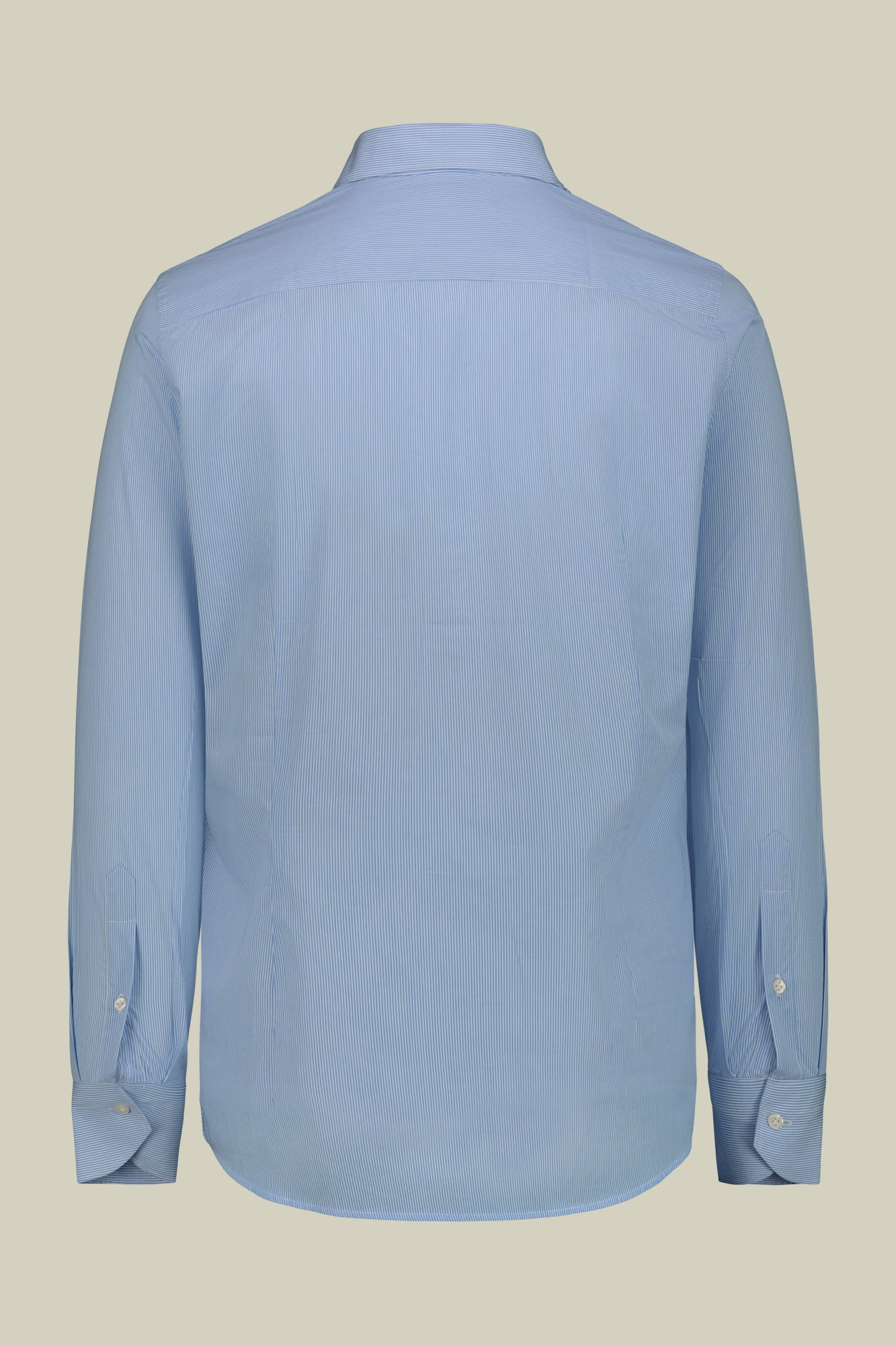 Men's shirt with French collar in 100% yarn-dyed micro-striped cotton fabric