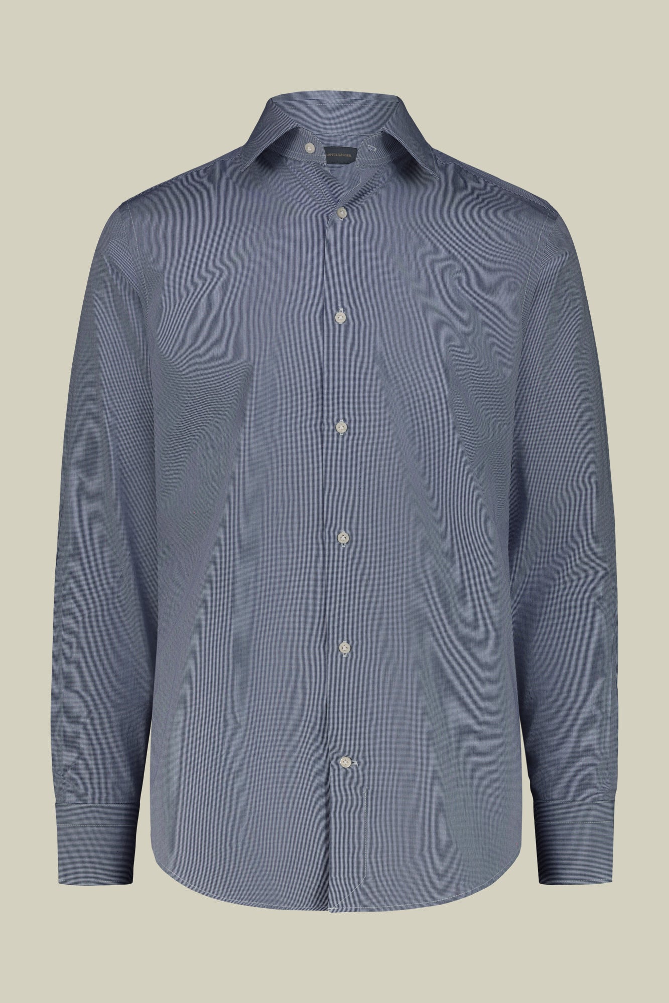 Men's shirt with classic collar in 100% cotton woven micro houndstooth pattern
