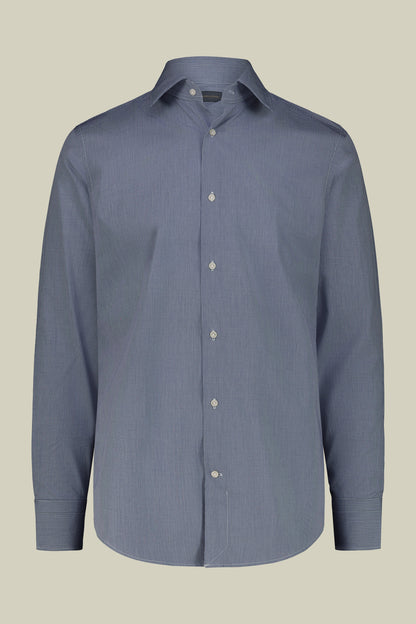 Men's shirt with classic collar in 100% cotton woven micro houndstooth pattern
