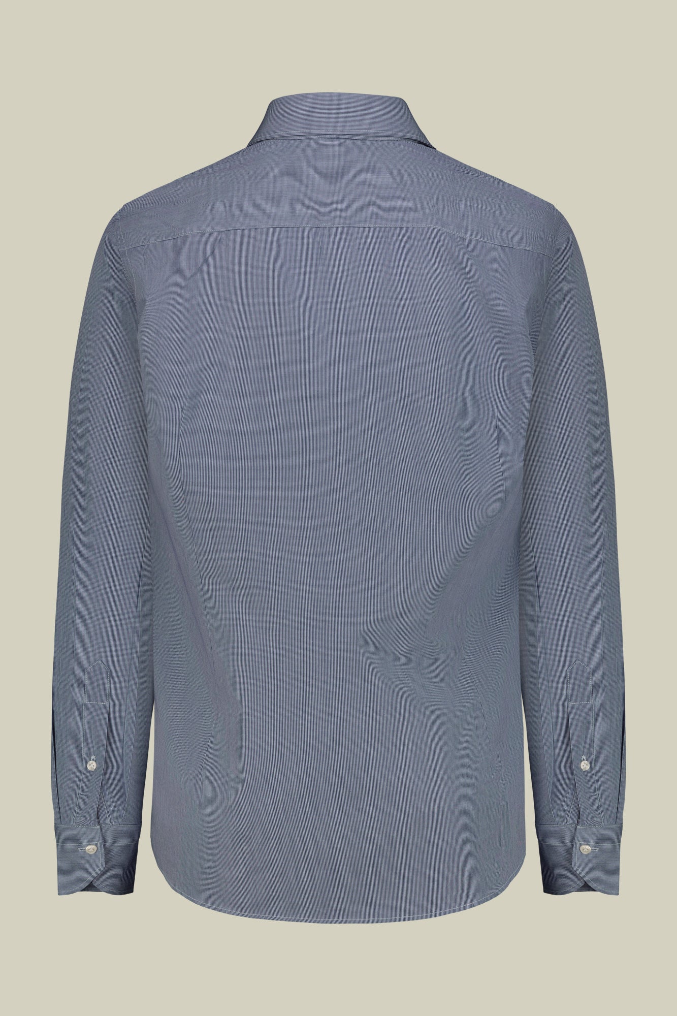 Men's shirt with classic collar in 100% cotton woven micro houndstooth pattern