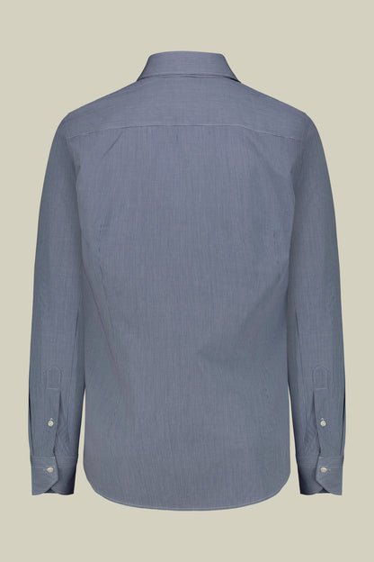 Men's shirt with classic collar in 100% cotton woven micro houndstooth pattern