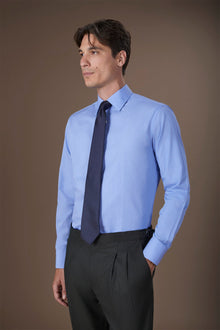 Men's shirt with classic collar in 100% cotton woven micro houndstooth pattern