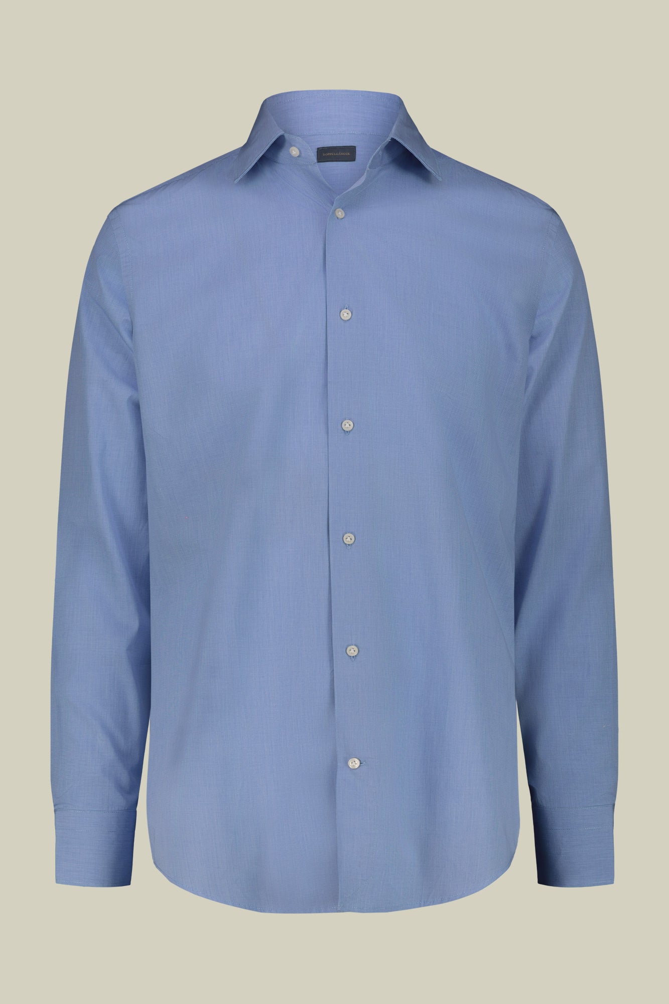 Men's shirt with classic collar in 100% cotton woven micro houndstooth pattern
