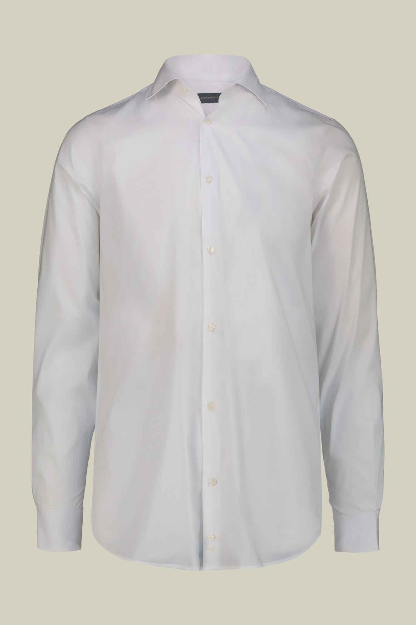 Men's shirt with classic collar in slightly elasticized technical fabric suitable for cufflinks