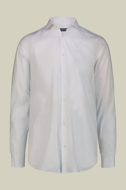 Men's shirt with classic collar in slightly elasticized technical fabric suitable for cufflinks