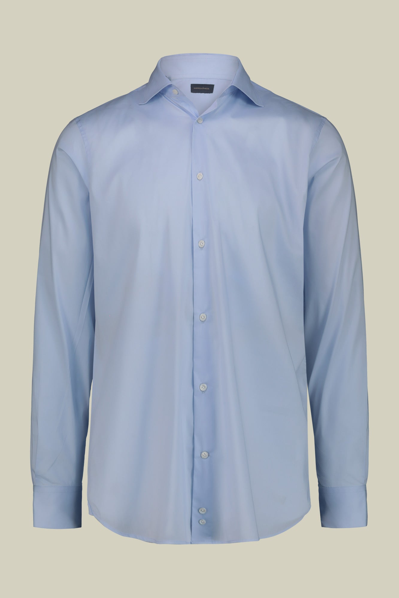 Men's shirt with classic collar in slightly elasticized technical fabric suitable for cufflinks