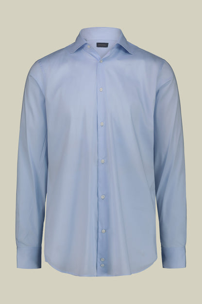 Men's shirt with classic collar in slightly elasticized technical fabric suitable for cufflinks