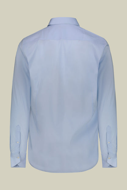Men's shirt with classic collar in slightly elasticized technical fabric suitable for cufflinks