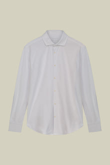 Men's stretch shirt with classic collar in Oxford fabric