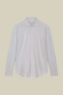 Men's stretch shirt with classic collar in Oxford fabric