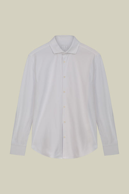 Men's stretch shirt with classic collar in Oxford fabric
