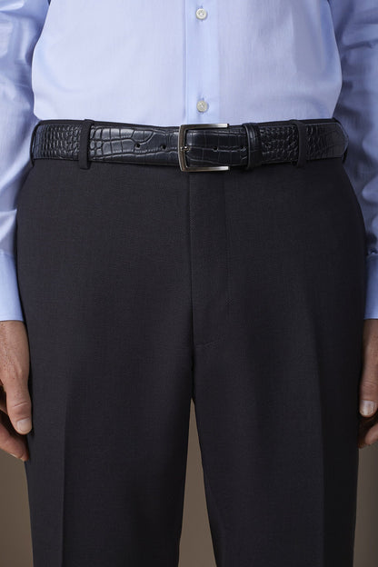 Men's faux leather belt with crocodile effect