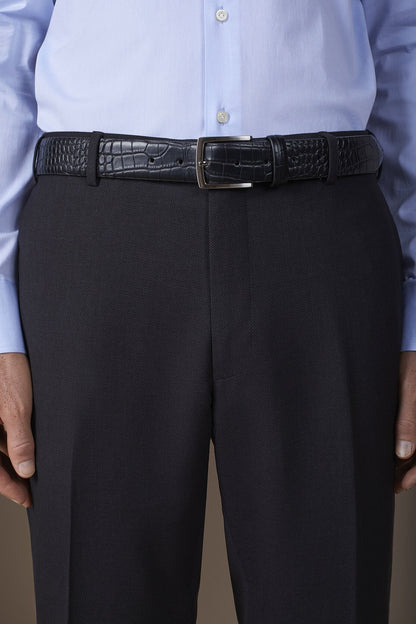 Men's faux leather belt with crocodile effect