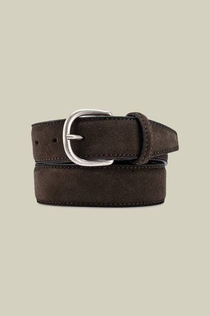Men's belt in 100% suede-effect leather