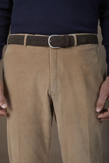 Men's belt in 100% suede-effect leather
