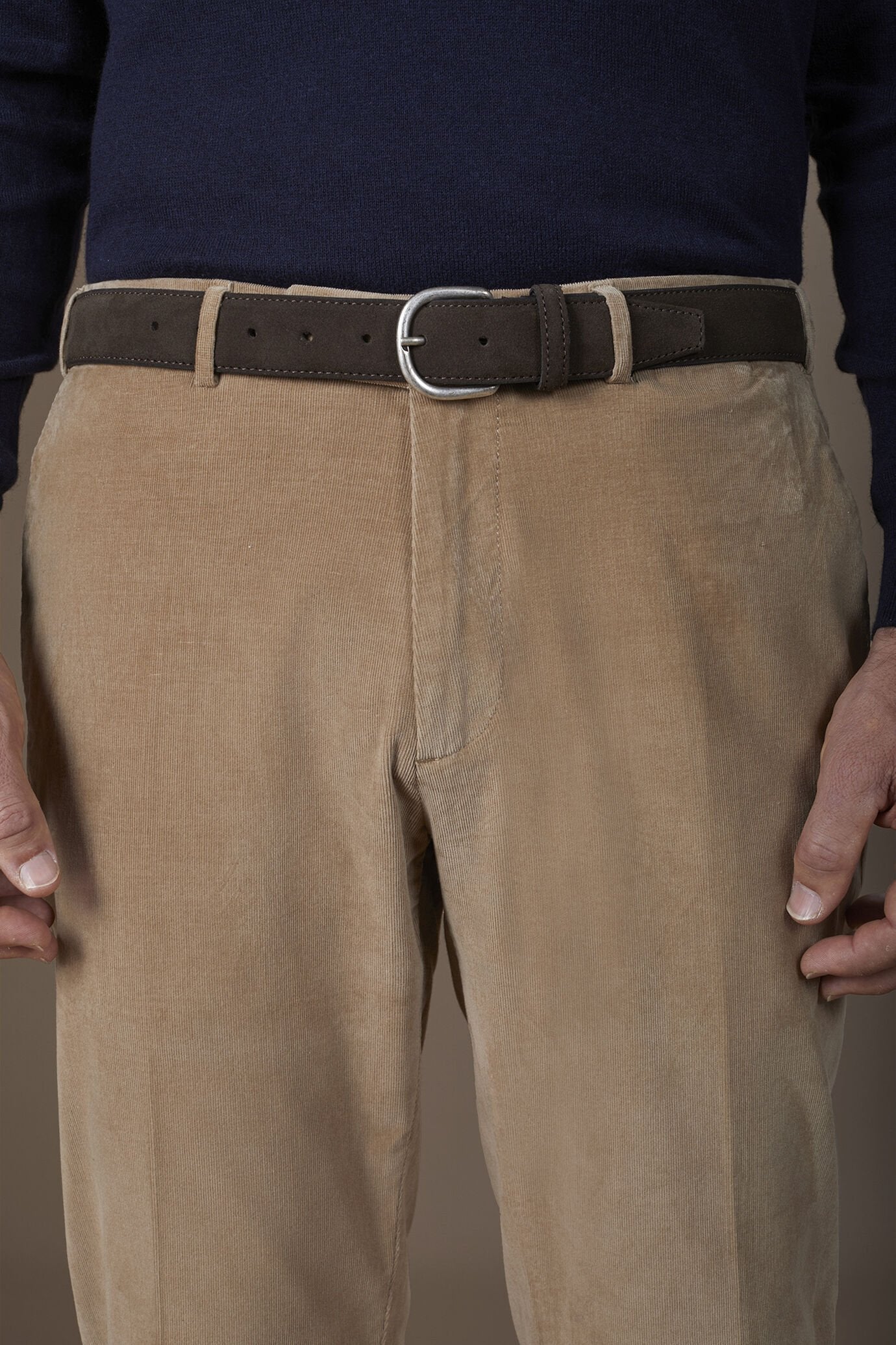 Men's belt in 100% suede-effect leather