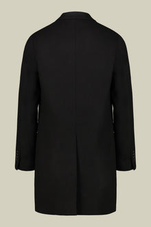 Men's single-breasted coat in regular fit velour fabric