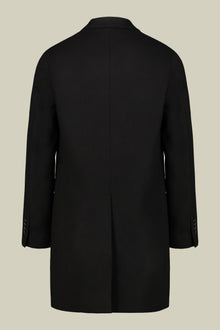 Men's single-breasted coat in regular fit velour fabric