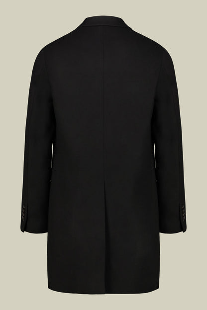 Men's single-breasted coat in regular fit velour fabric