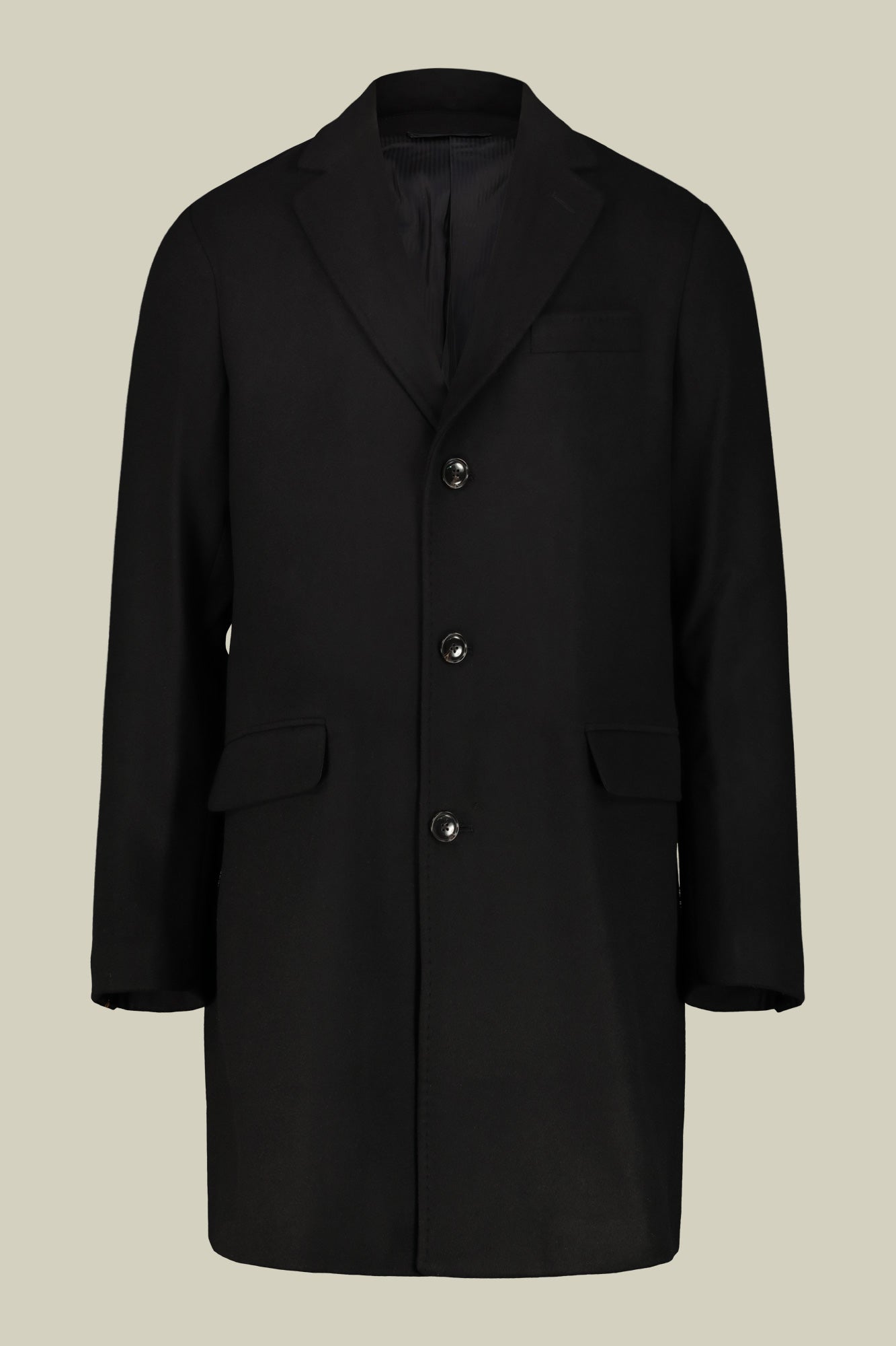 Men's single-breasted coat in regular fit velour fabric