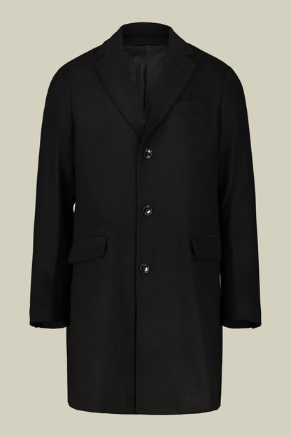 Men's single-breasted coat in regular fit velour fabric